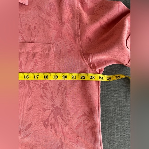 Cubavera Men’s Resort Guayabera-Style Shirt – Coral Tropical Rayon Blend Size L - Picture 9 of 9